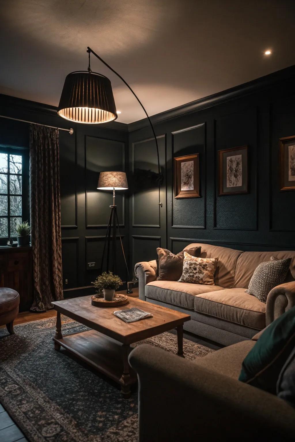 Strong colors infuse drama into a living space.