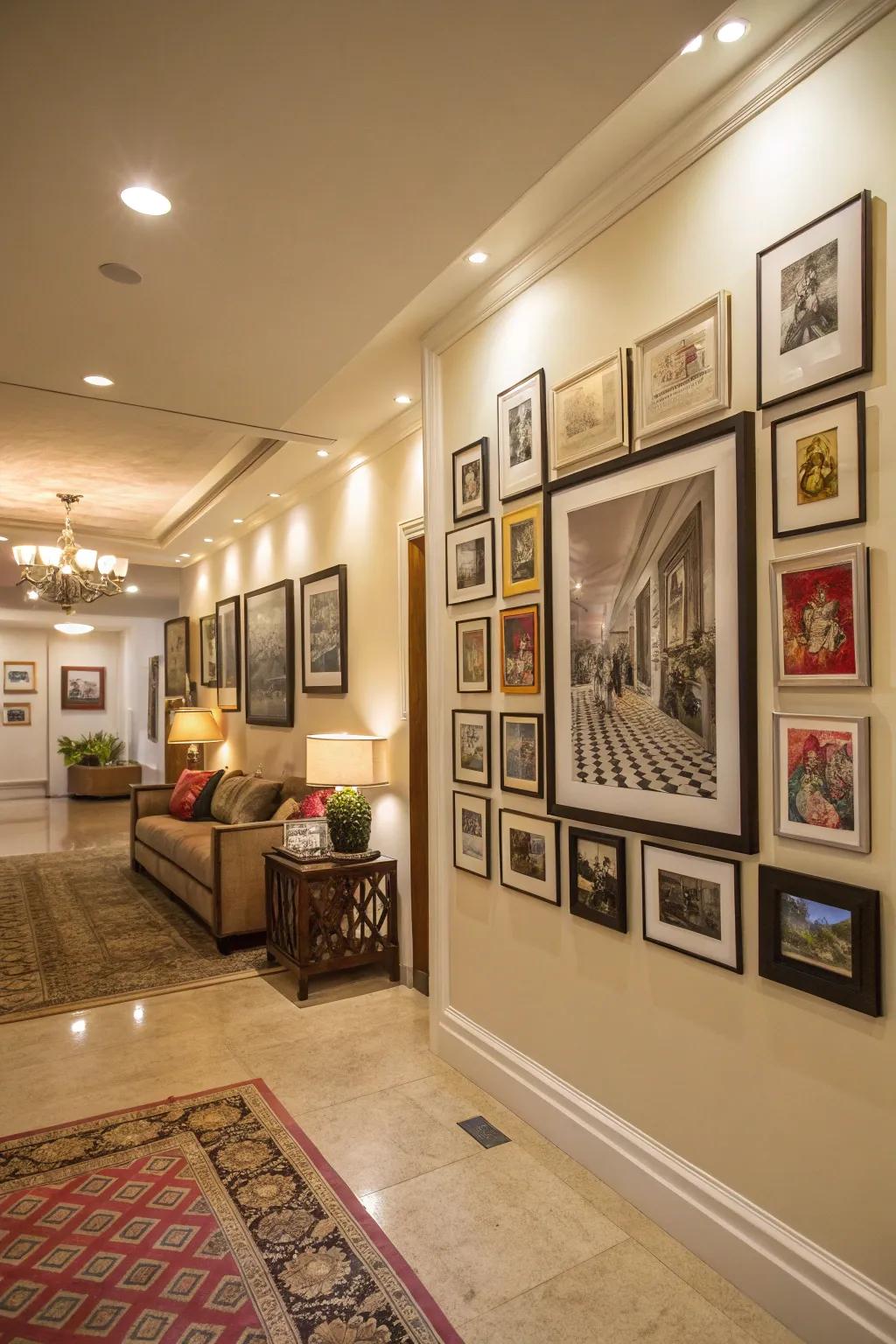 A personal touch with a gallery wall in the entryway
