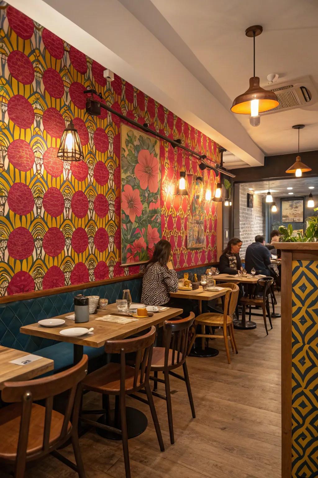 A feature wall creates a captivating focal point.