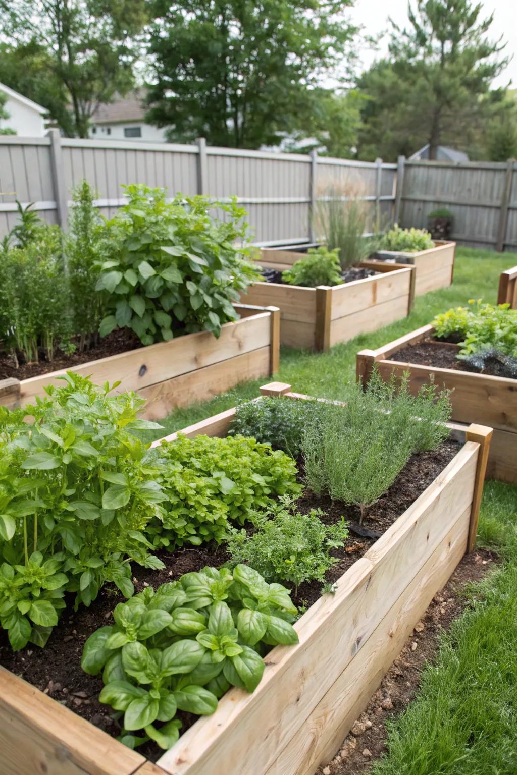 An herb garden is both practical and aesthetically pleasing.