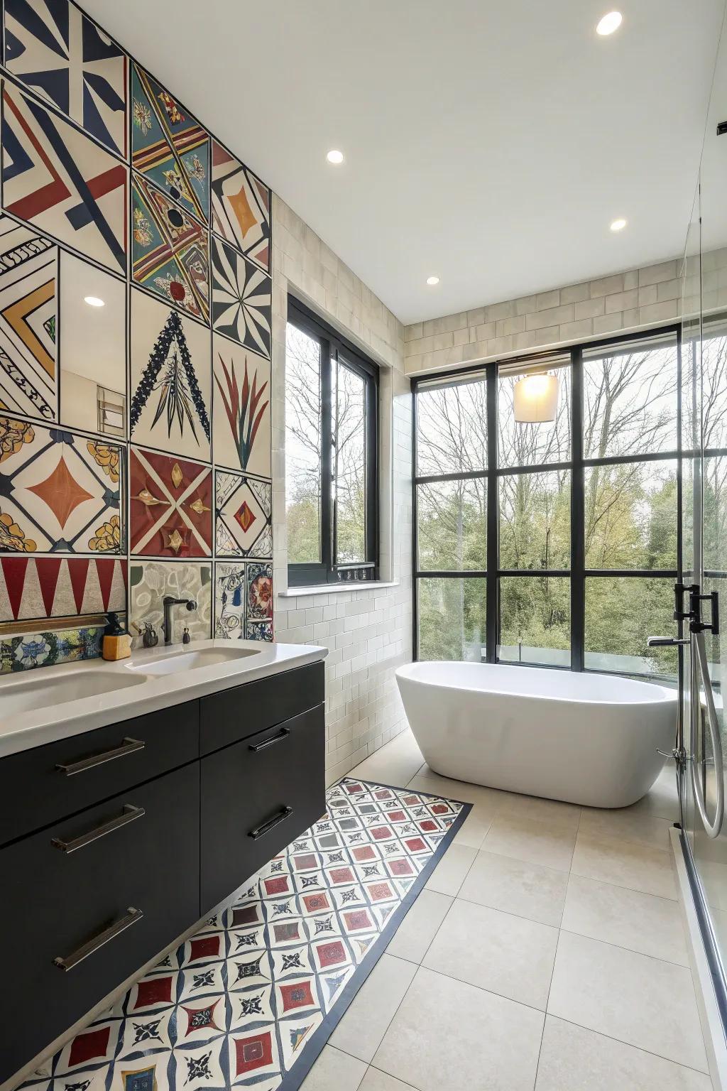 Creative tiles add personality and charm.