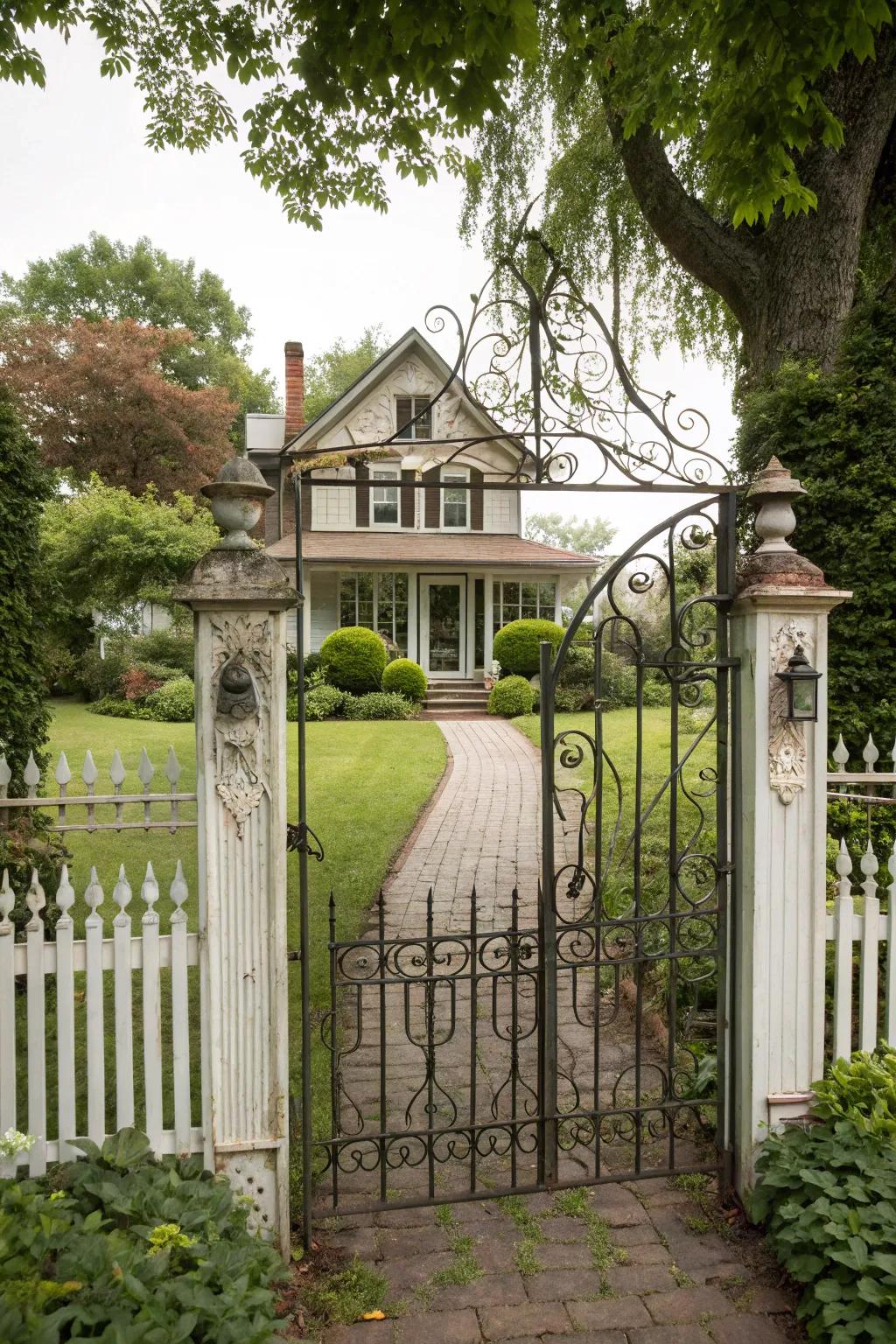 Nostalgic vintage iron gate design