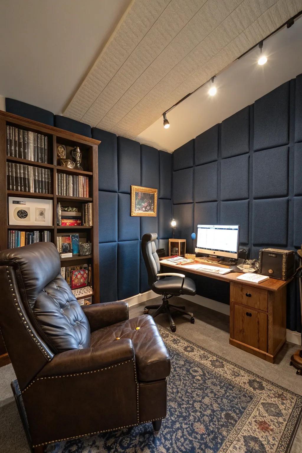 Soundproofing ensures a quiet and focused workspace.