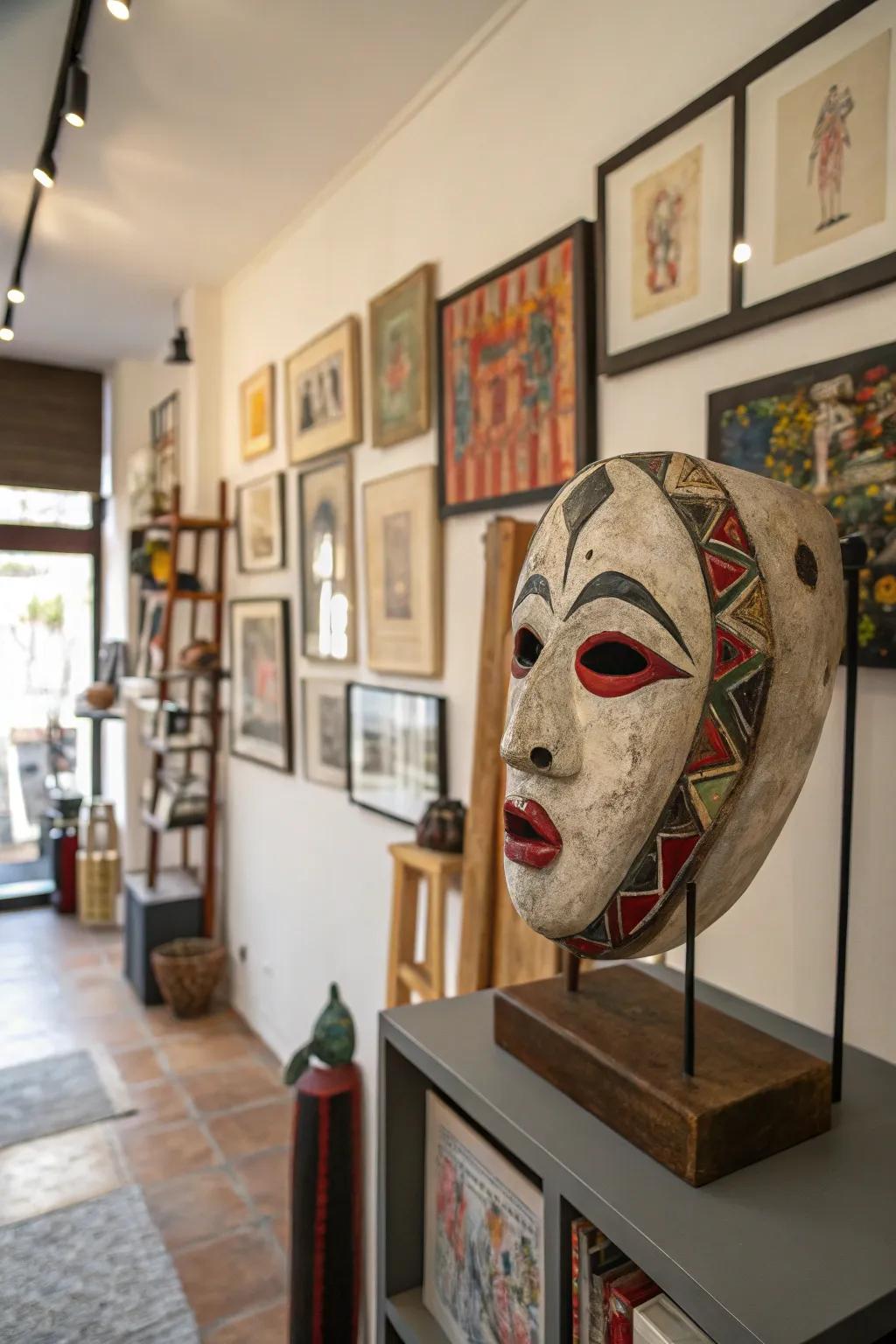 A surreal mask artwork defying creative expectations.