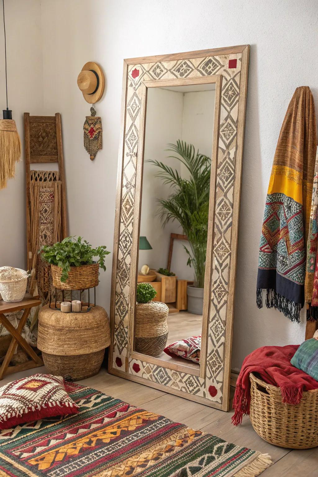 Tribal prints infuse warmth and personality.