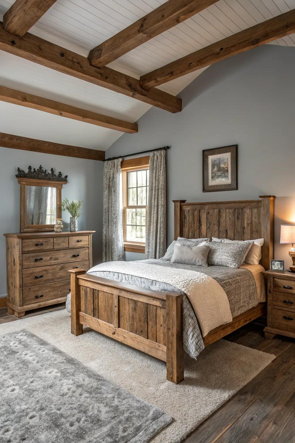 Rustic charm creates a cozy, inviting atmosphere.