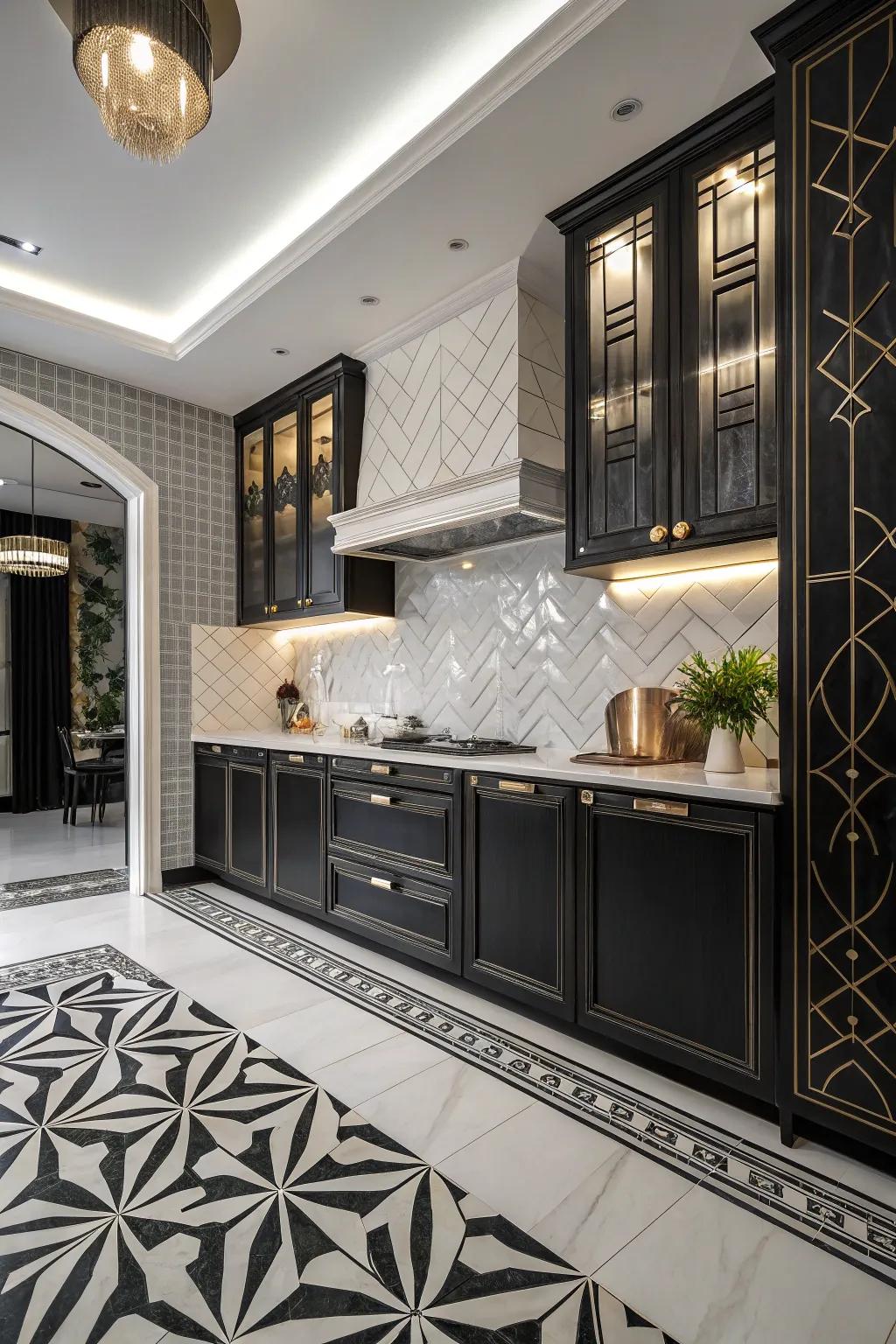 Roaring Twenties tiles inject spectacle and glam to this kitchen.