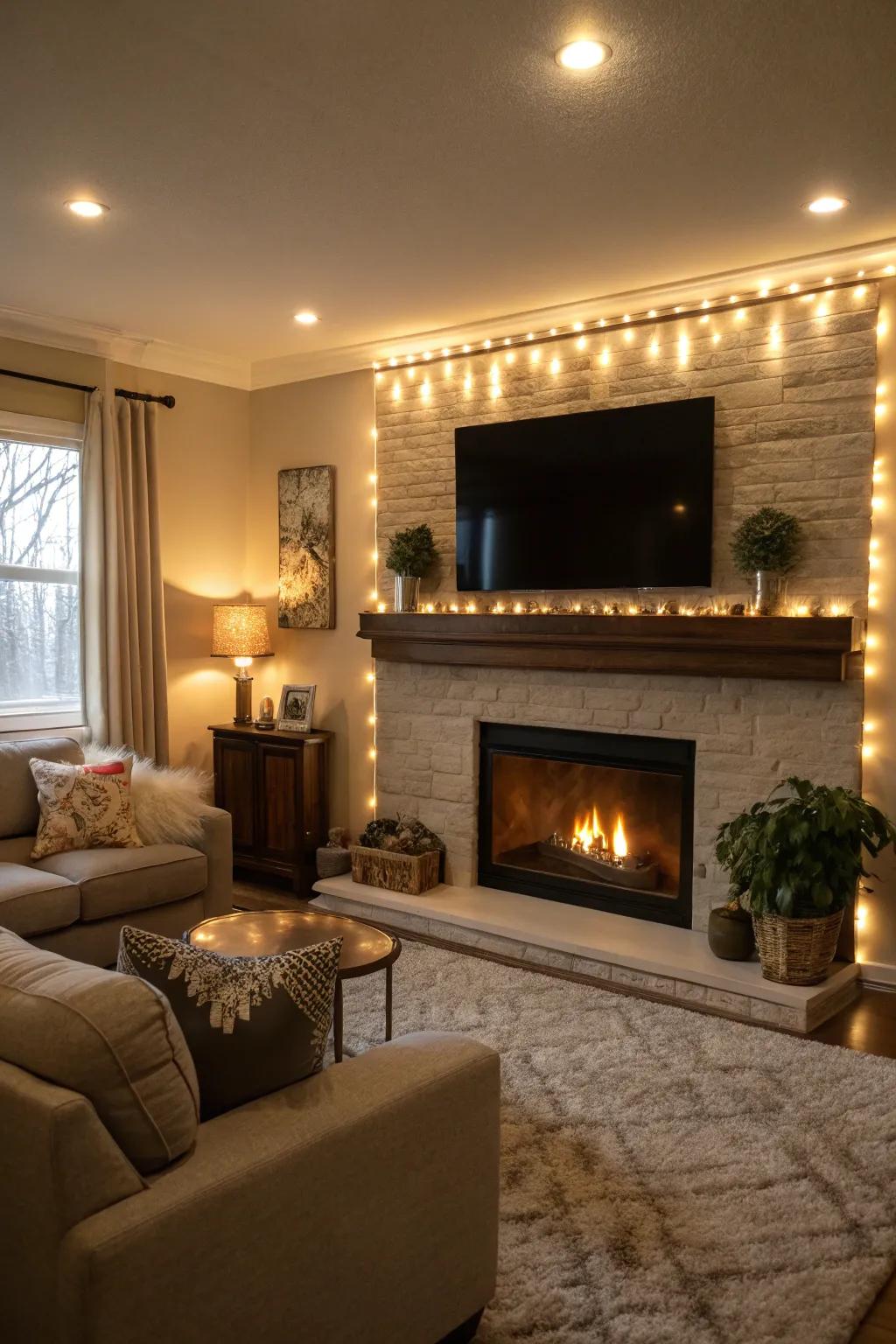 LED lighting introduces a warm and welcoming glow to your fireplace.