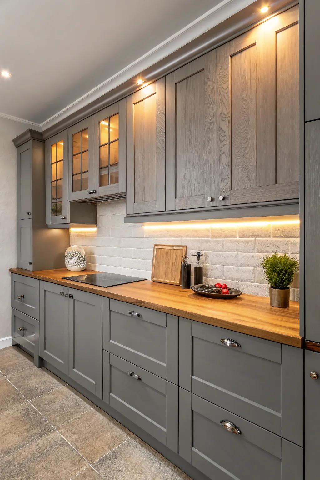 Incorporate country-style charm with wood countertops.