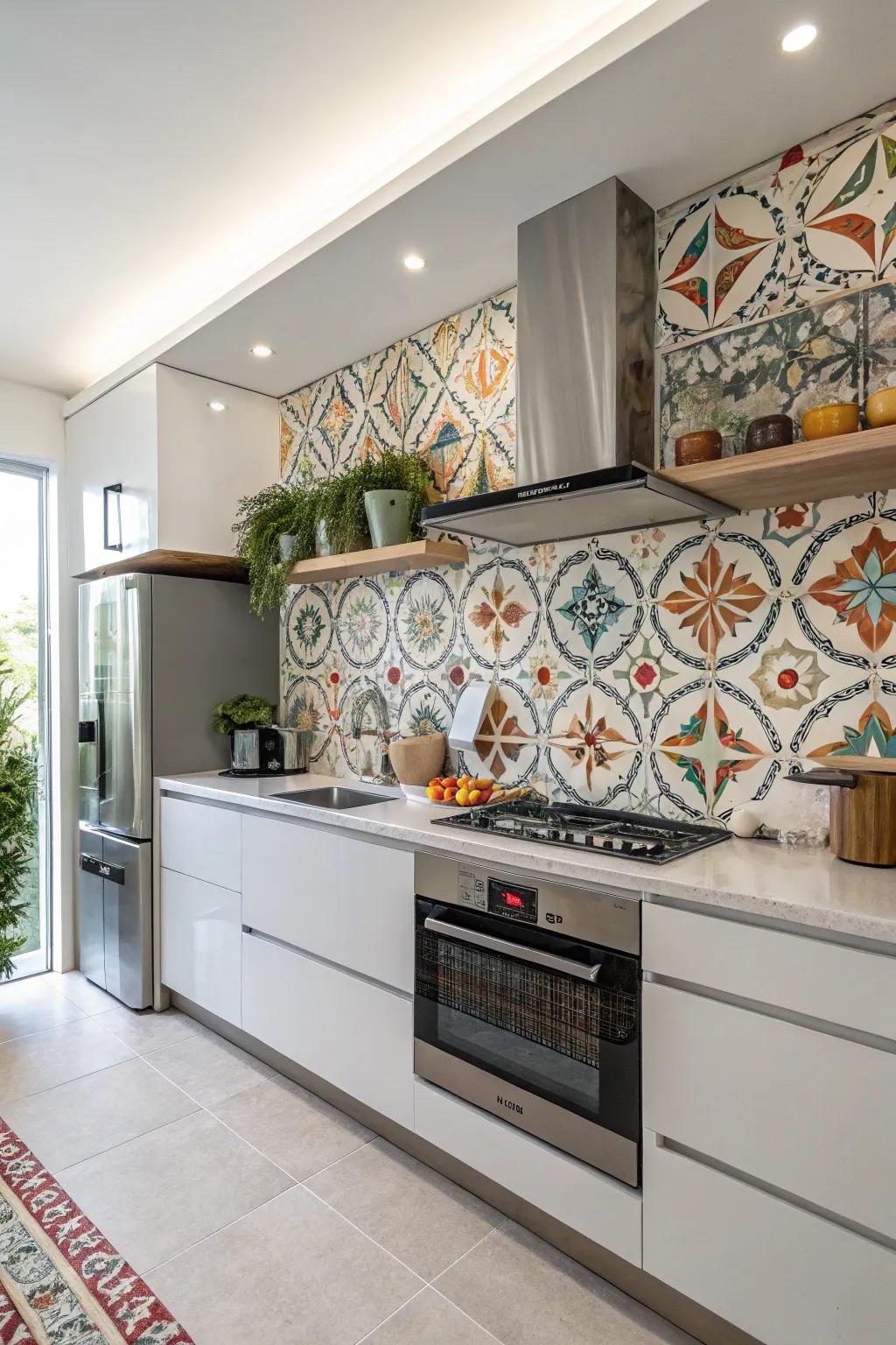 Decorated panels impart lively sophistication.