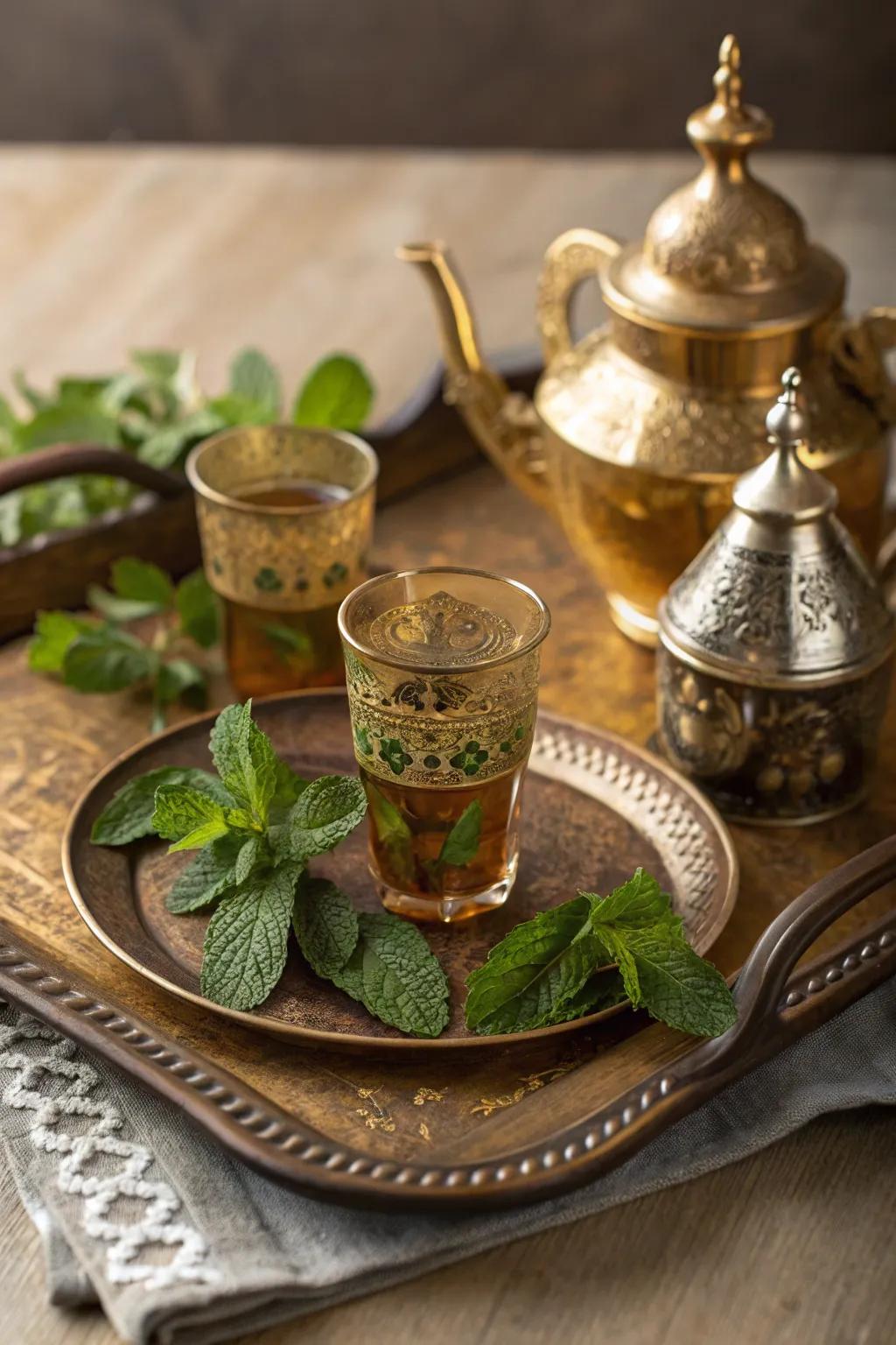 A traditional Moroccan tea set for a touch of elegance.