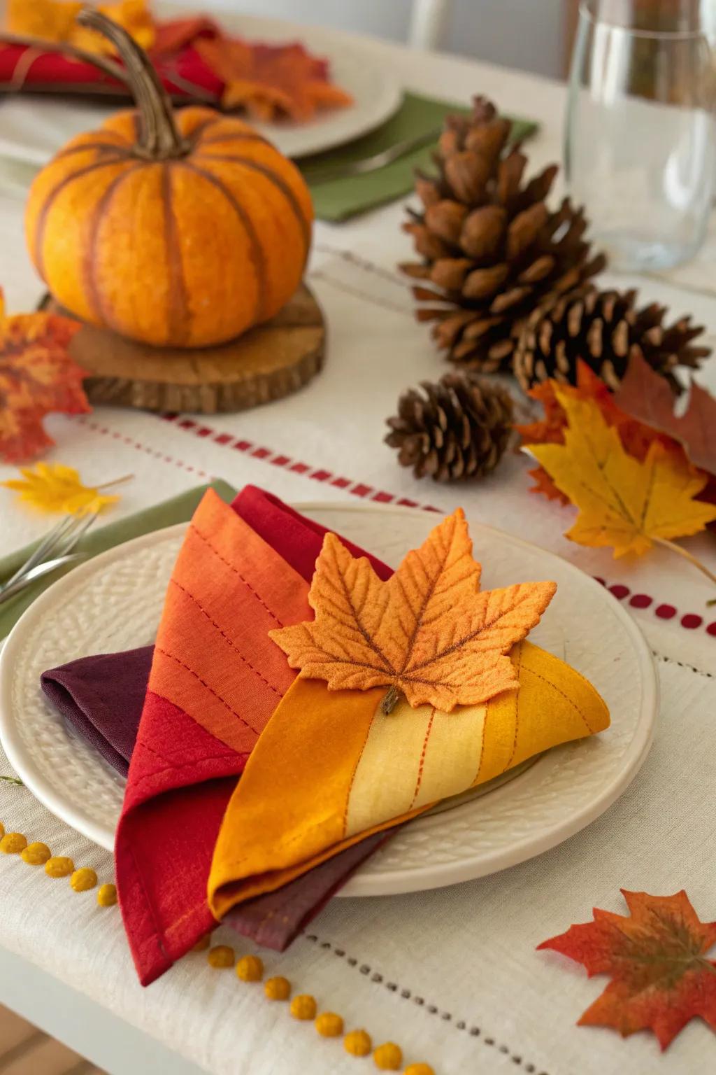 Charming leaf folds for a seasonal touch.