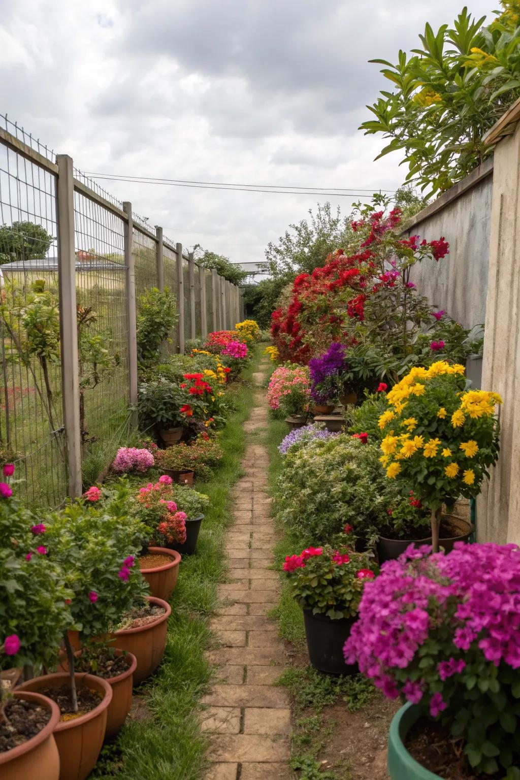 Container gardening offers colorful versatility in a compact space.