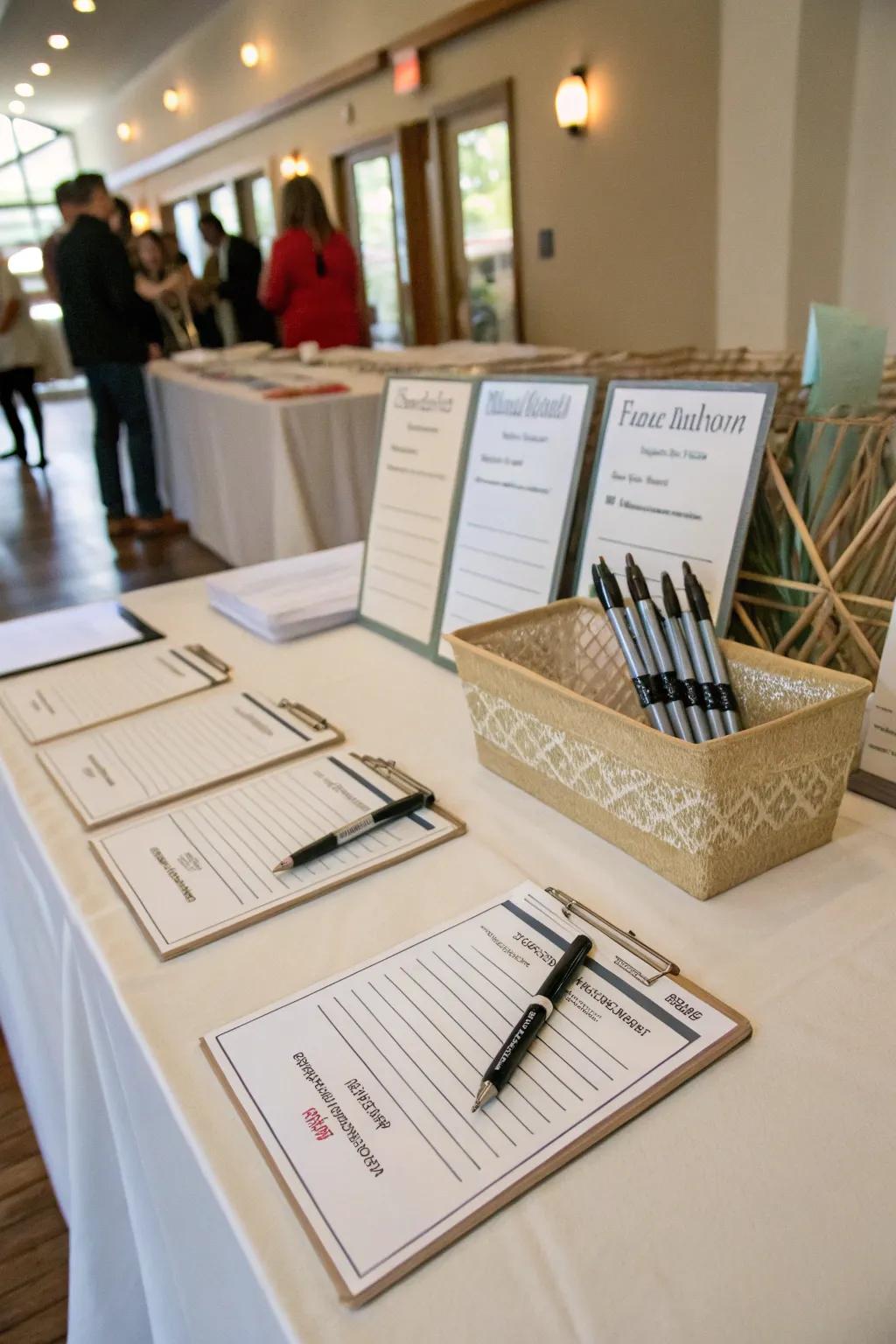 Resolution cards encourage reflection and connection among guests.