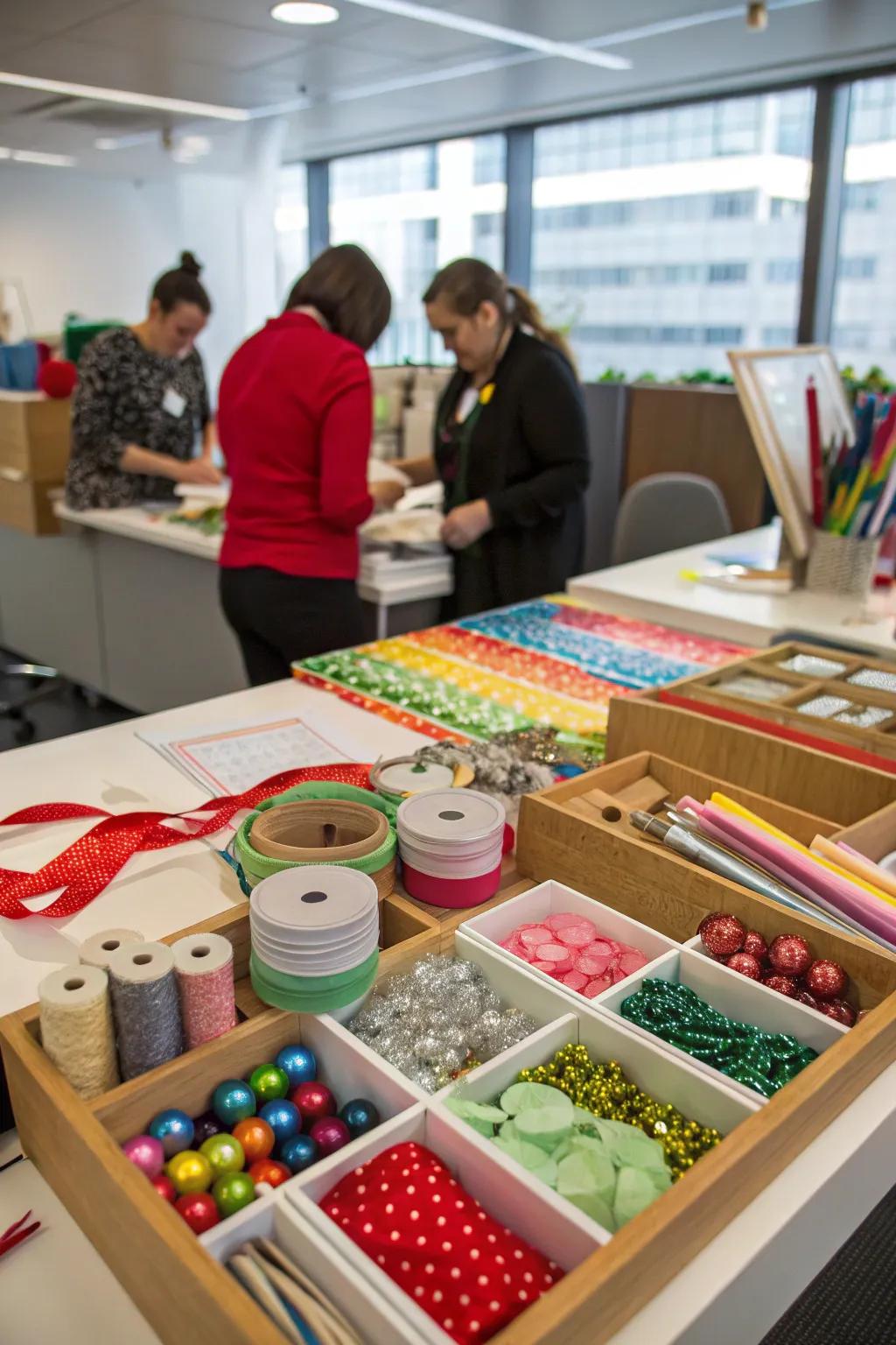 Get crafty with a DIY ornament-making station.