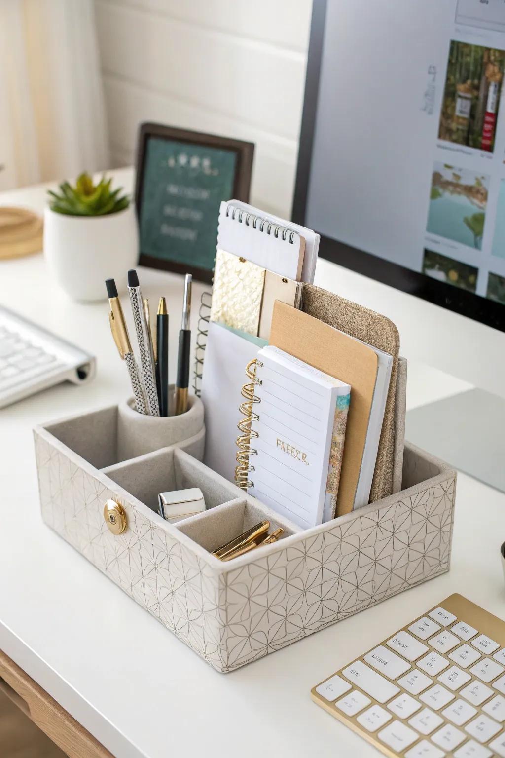 Keep it neat with a functional desk organizer.