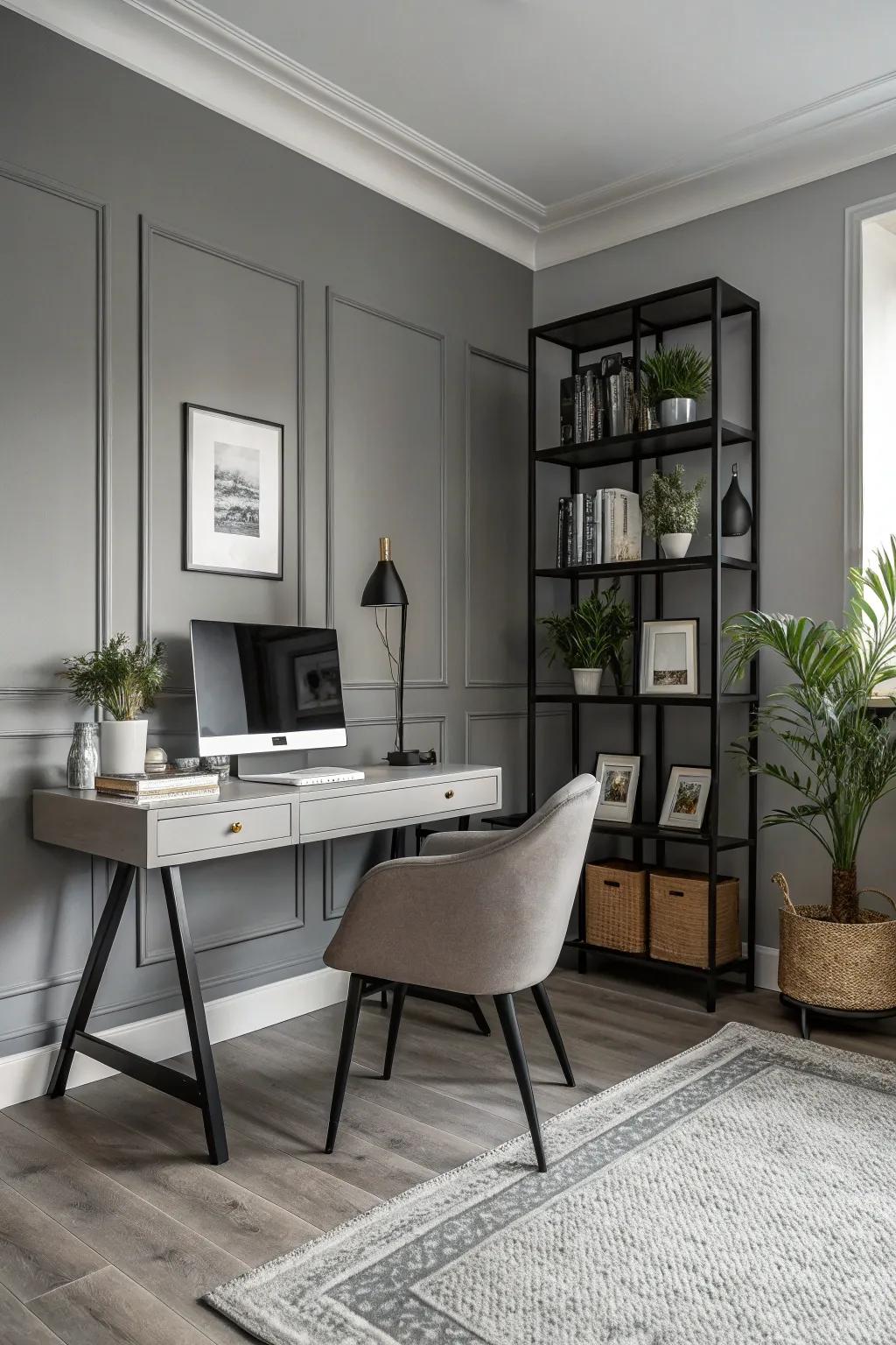 A monochromatic background offers a polished meeting.