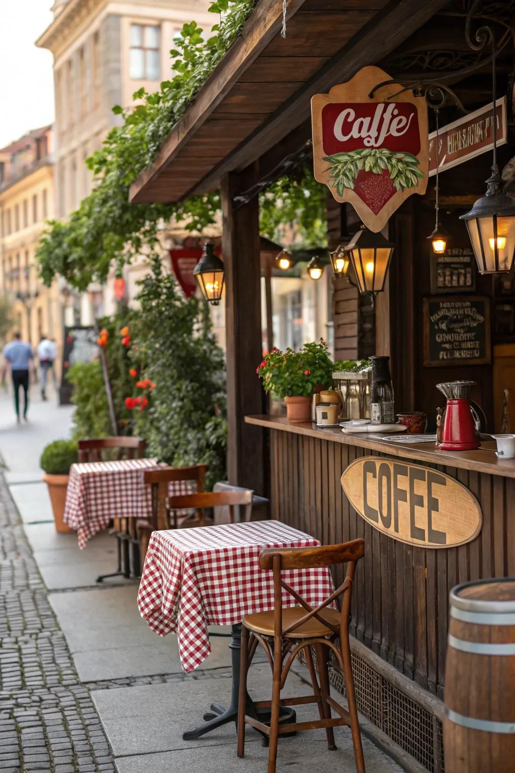 A coffee bar with vintage vibes, transporting you to a different era.