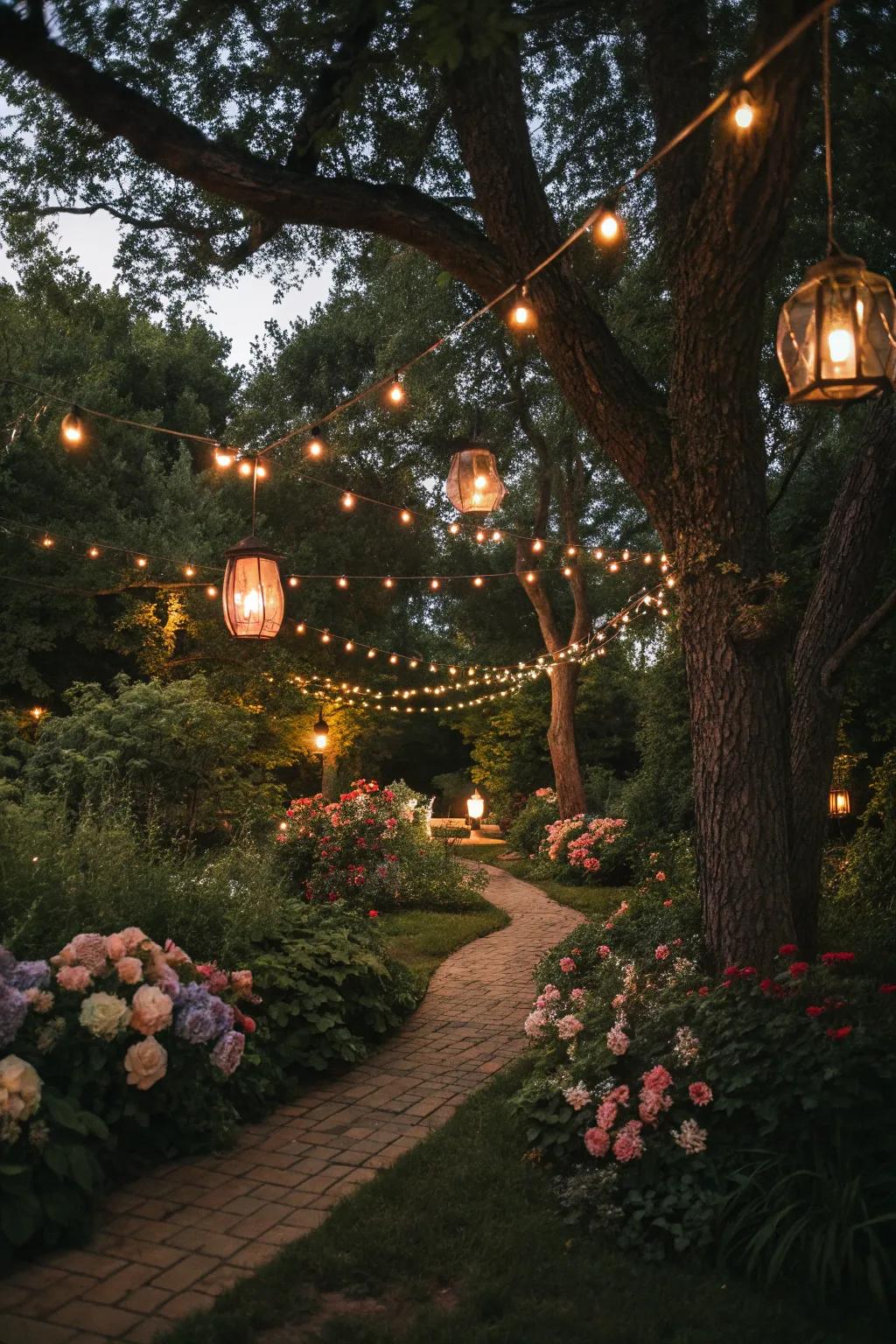 Lighting transforms your garden into a magical evening sanctuary.