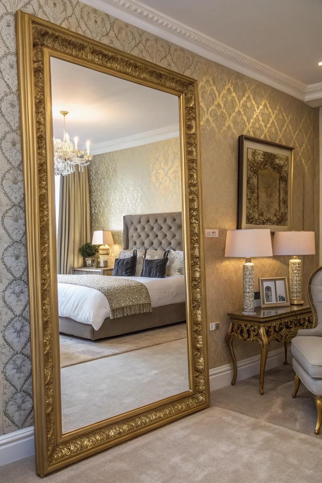 A gilded mirror can enhance light and elegance in your space.