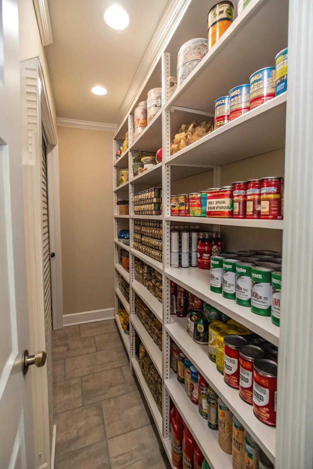 Use thin shelves to get the most out of small spaces.