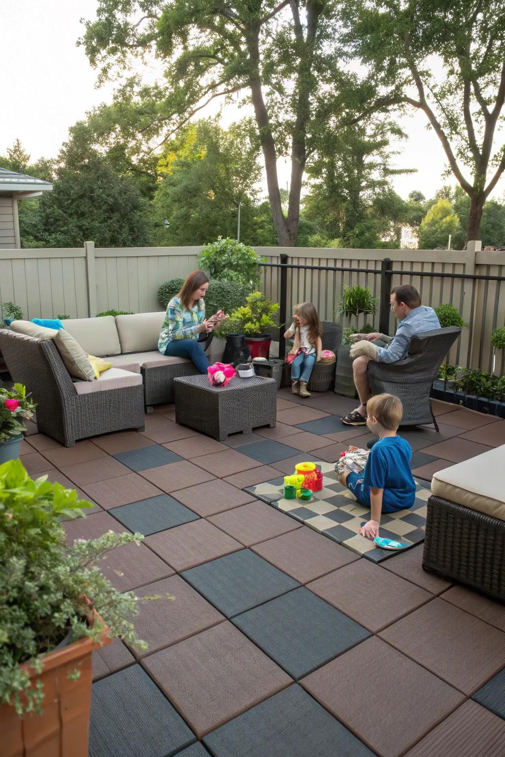 Flex tiles are family-safe and long-lasting.