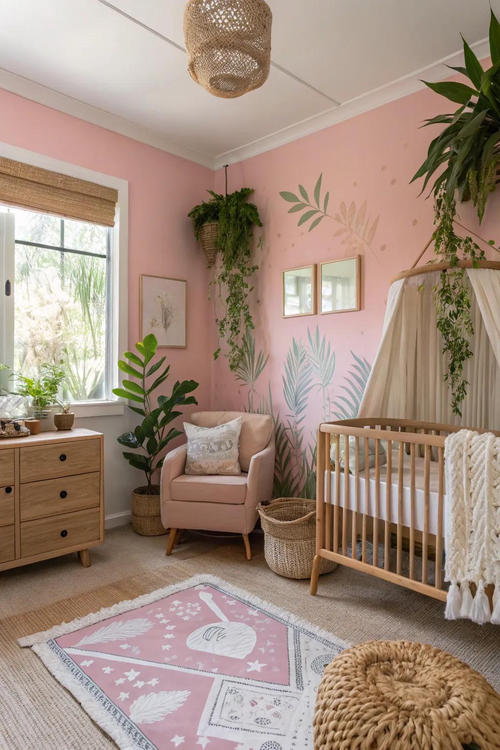 A nursery with nature-inspired aspects that calm and soothe.