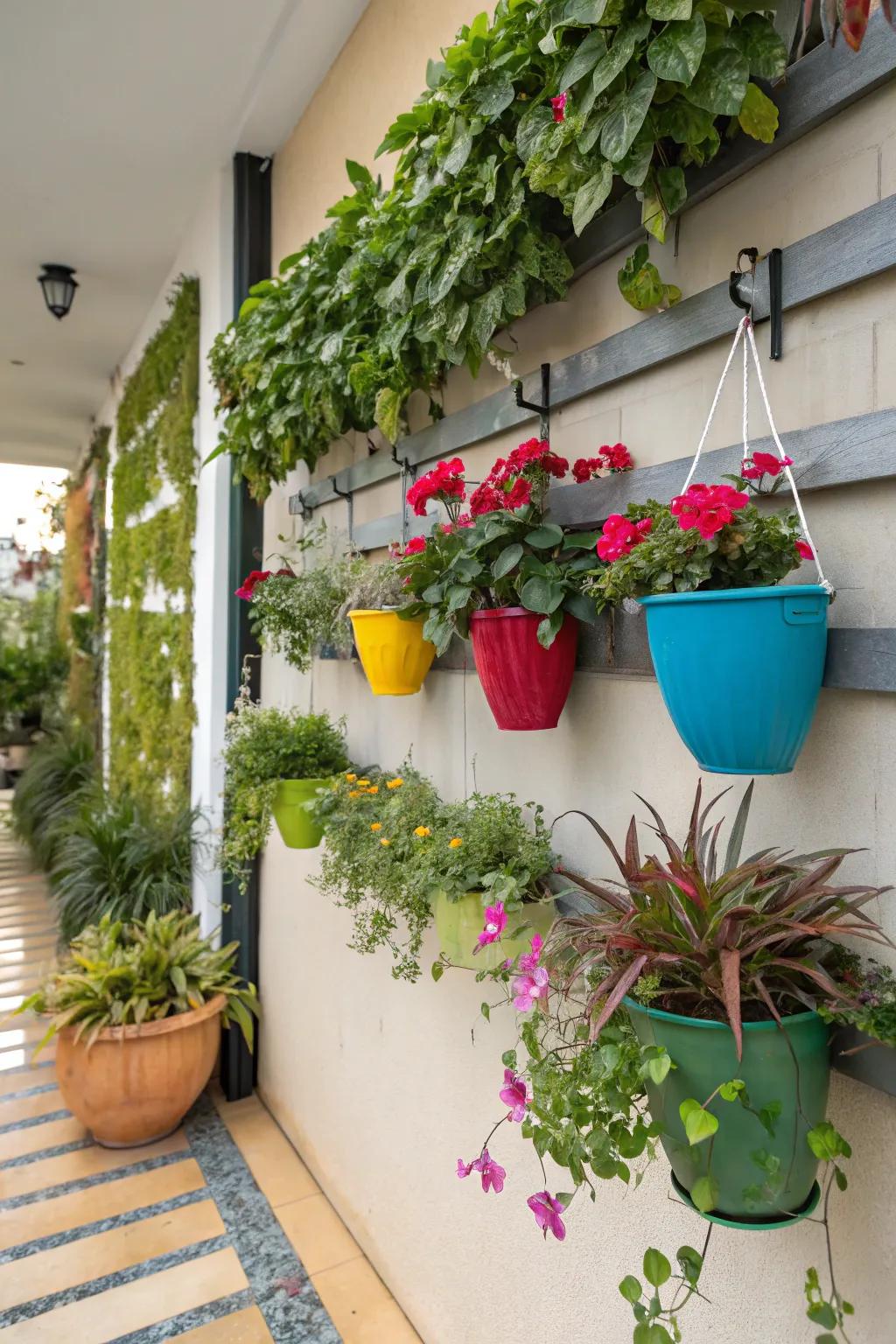 With hanging plants, turn your walls into living art.