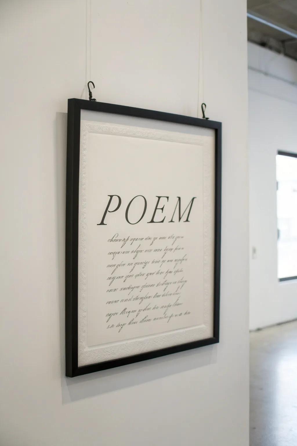 Simple designs enable the poem's words to articulate for themselves.