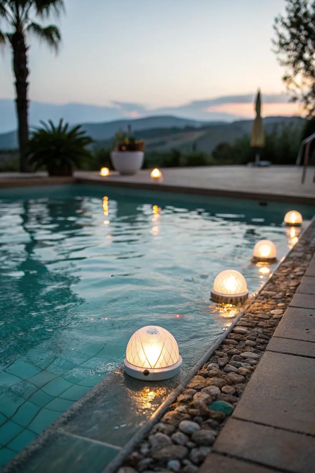 In-pool lighting turns your pool into a nighttime spectacle.