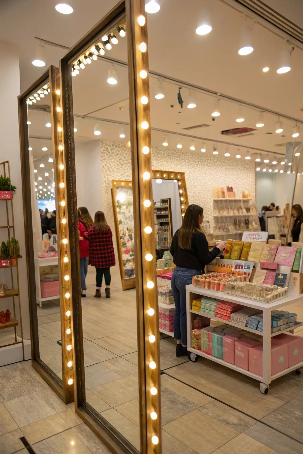Mirrors expand space and improve brightness.