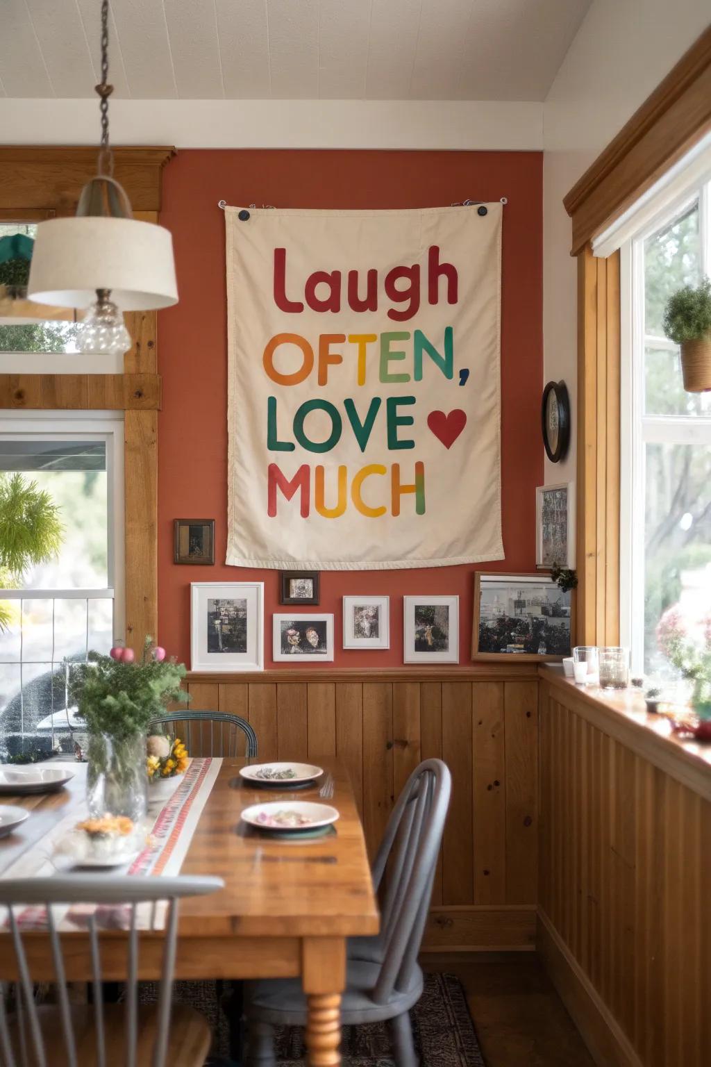 Family sayings make heartfelt home expressions.