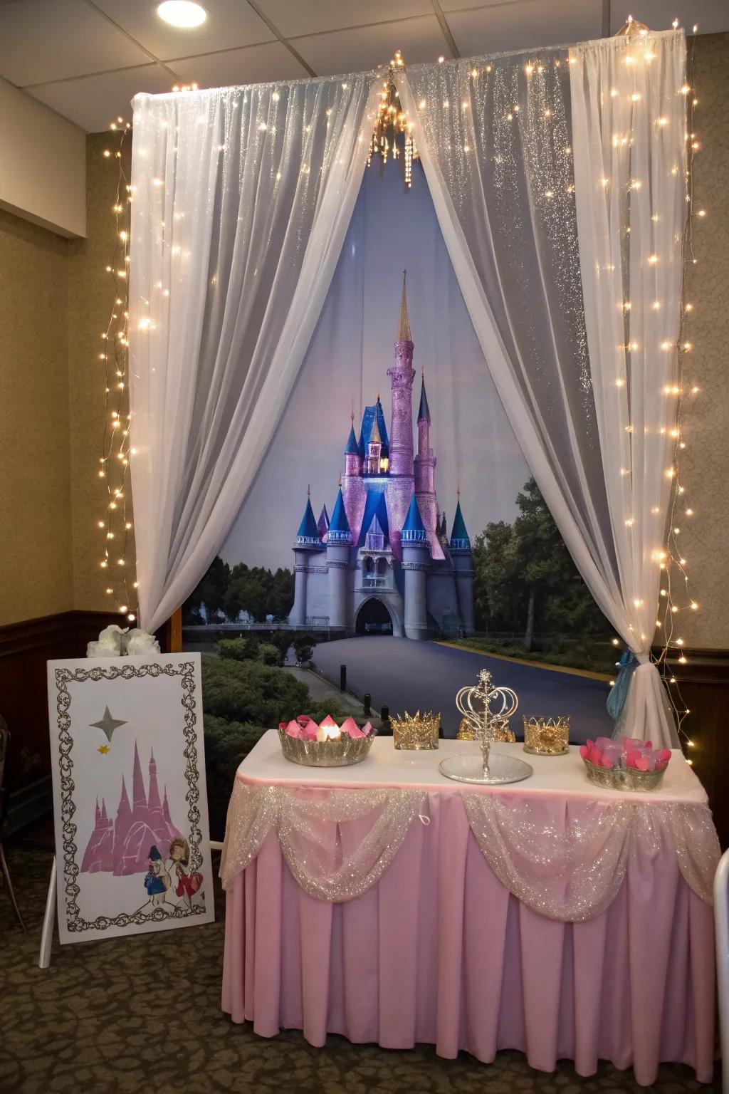 Capture magical moments at the princess photo booth.