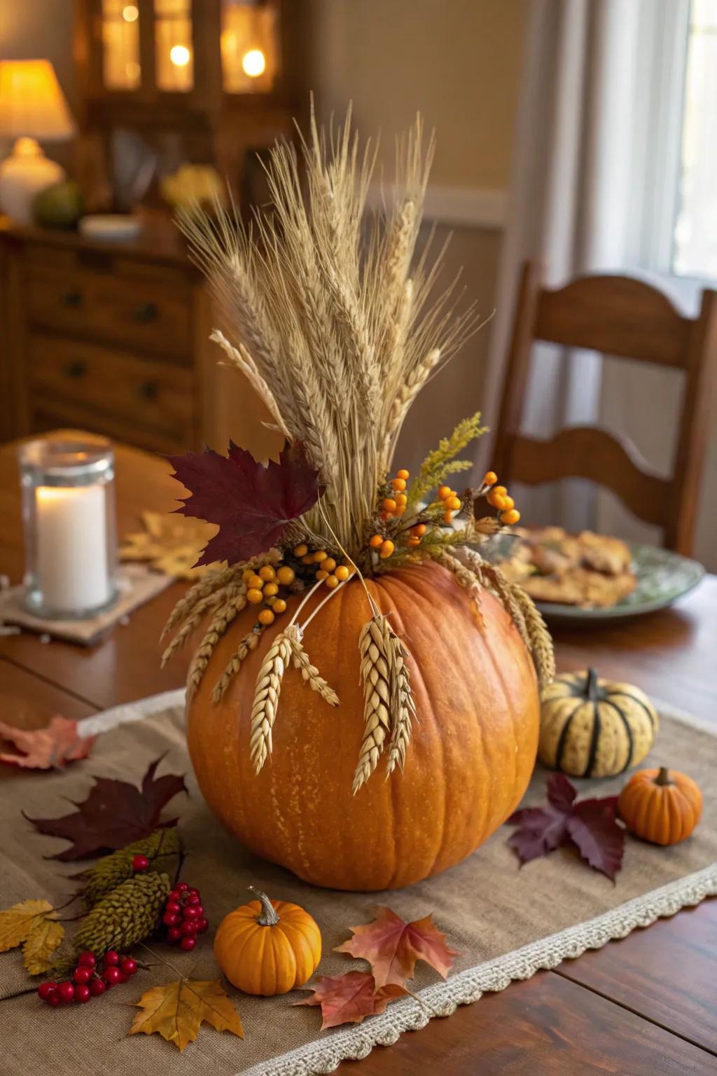 Embrace autumn's bounty with harvest-themed pumpkins.