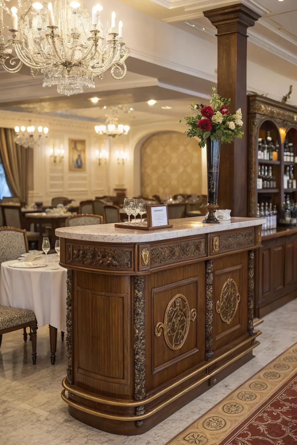 Retro-inspired aesthetics introduce enduring allure to your greeting counter.