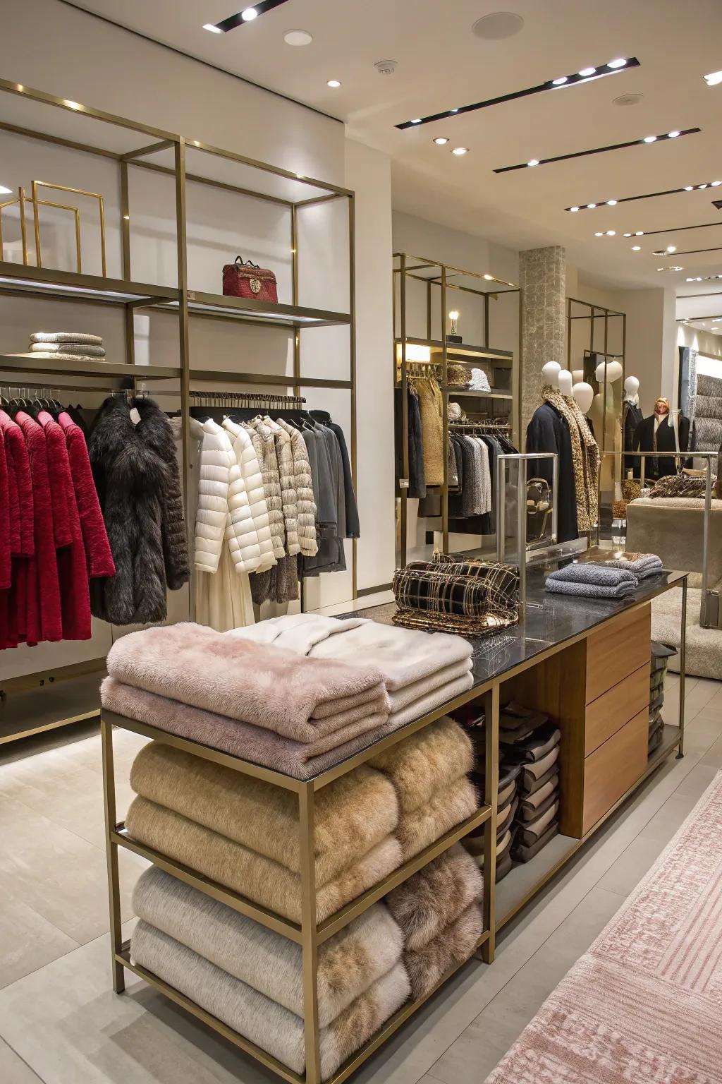 Layered textures add depth and richness to retail interiors.