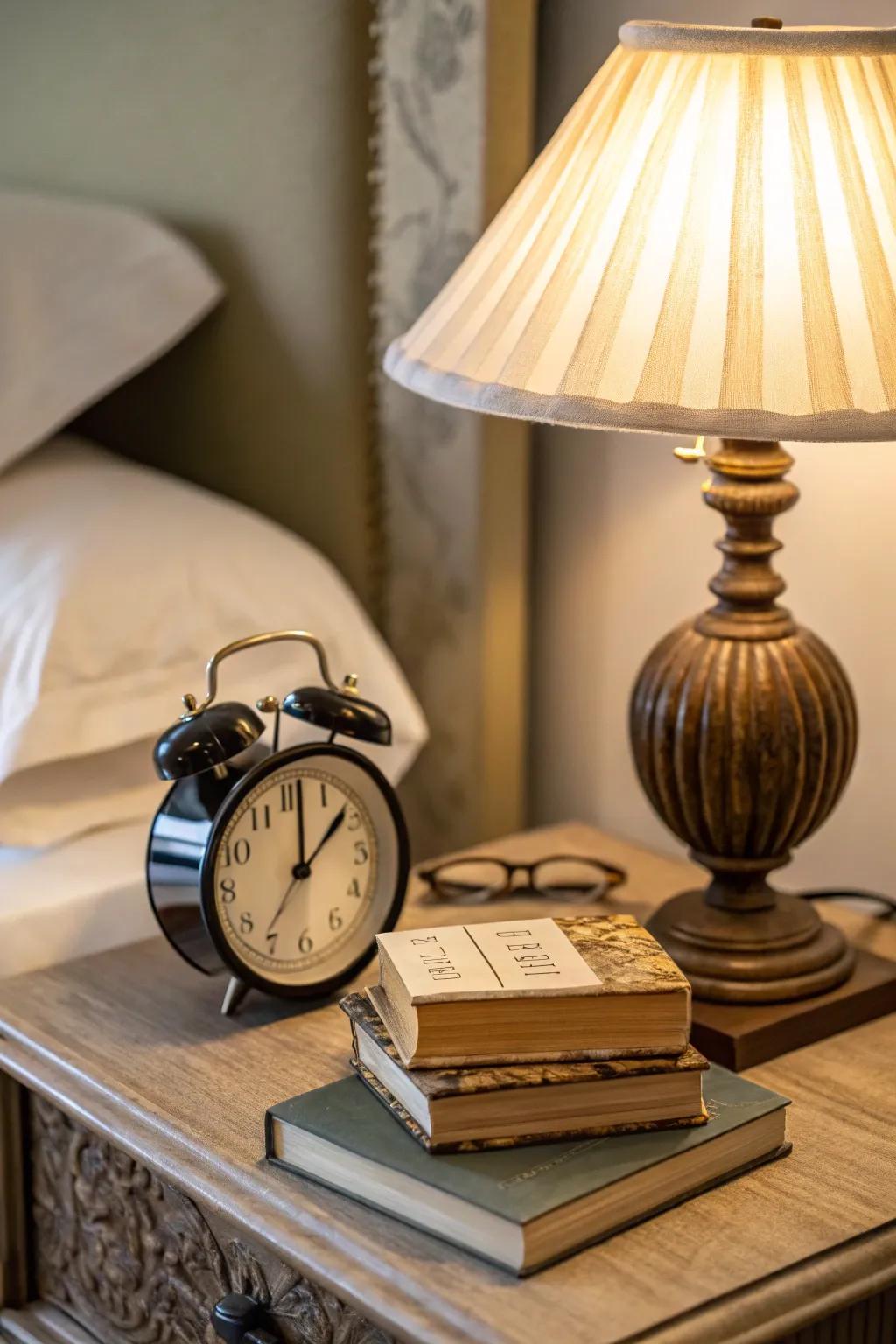 Unique charm with a retro time keeper.