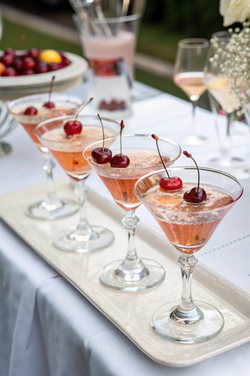 Retro cocktails add a refreshing and playful touch to the wedding.