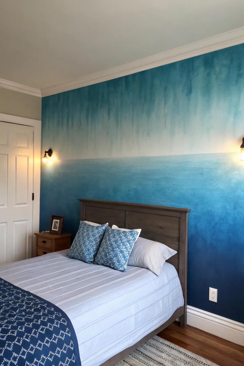 Ombre walls compose a captivating gradient that attracts the gaze.