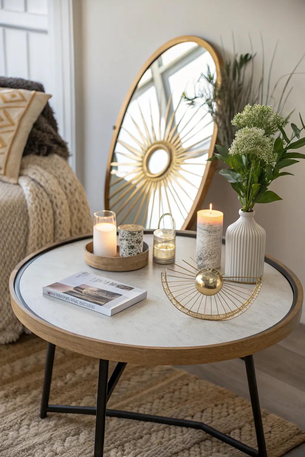 Mirrors enhance the light and space surrounding your table.