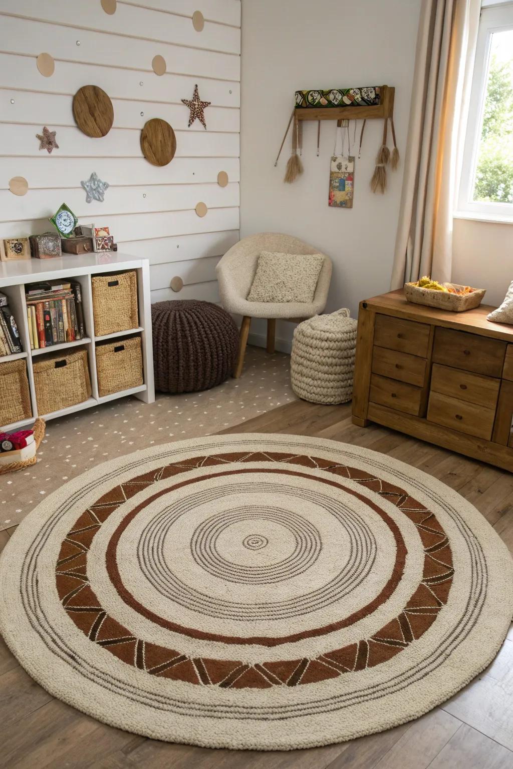 Rugs in surprising shapes can add a playful touch to your decor.
