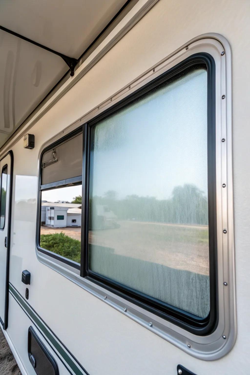 Iced overlay affords seclusion without sacrificing natural light.