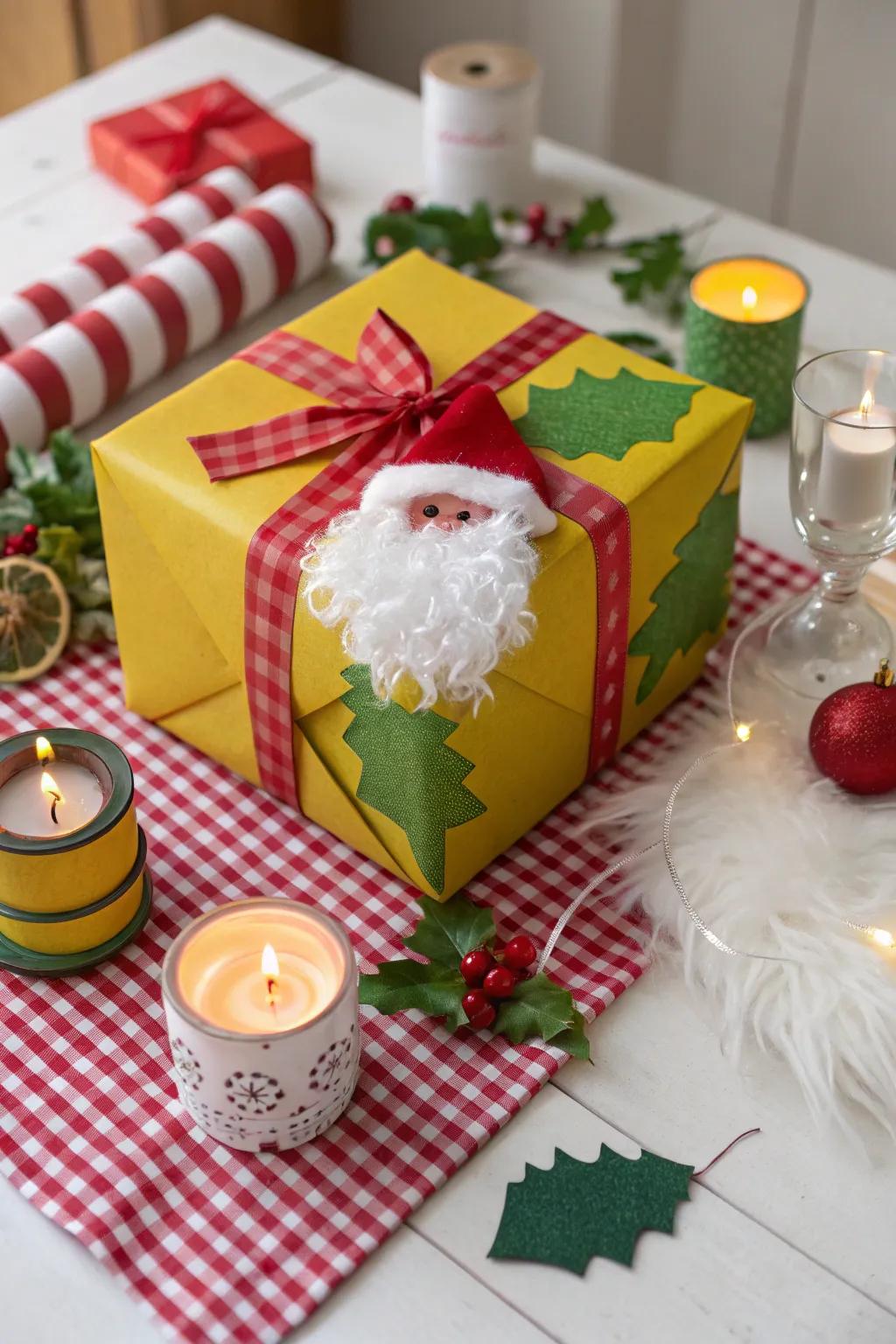 Santa's beard container offers a comfortable and welcoming aesthetic.
