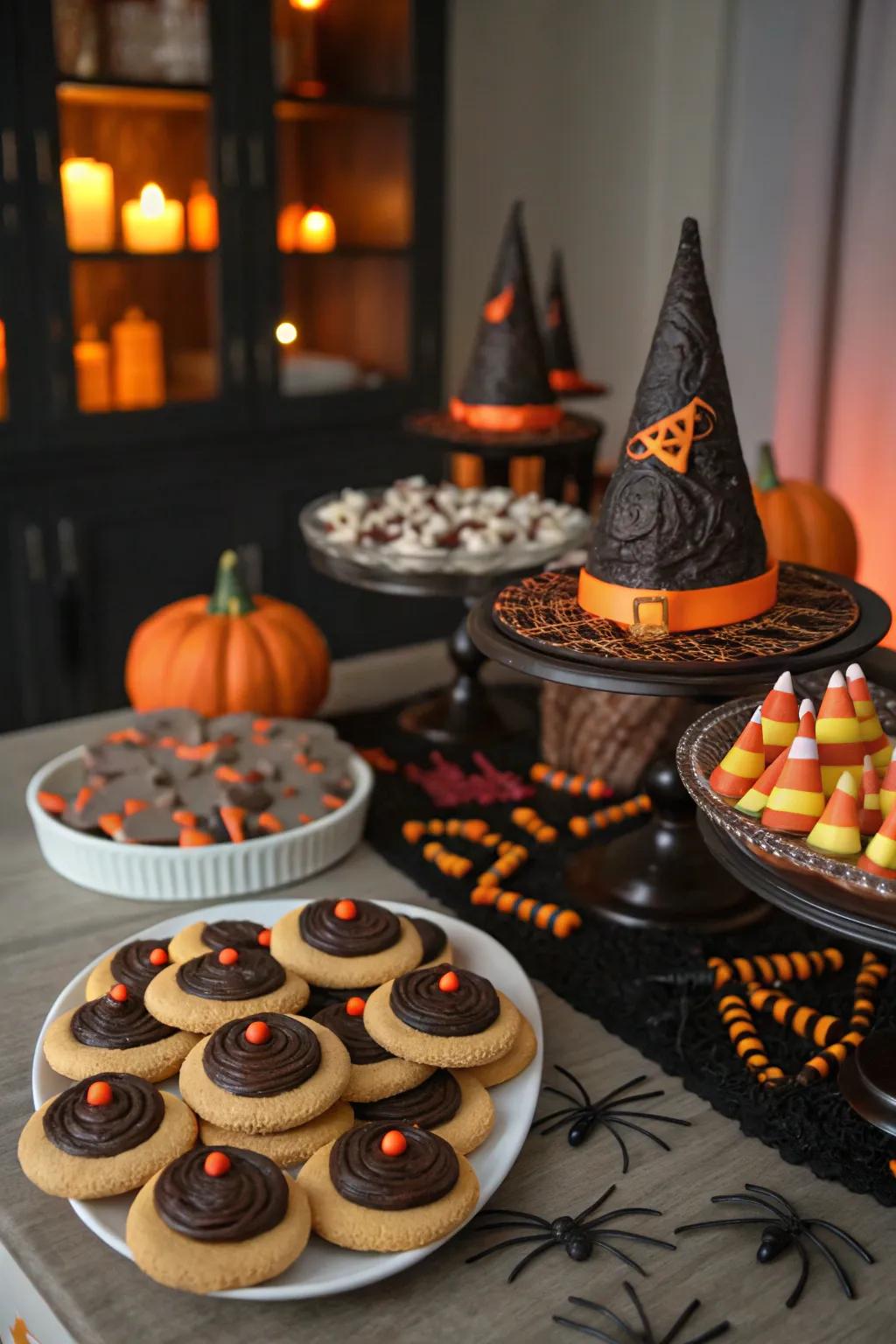 Witch hat treats add a playful and magical touch.