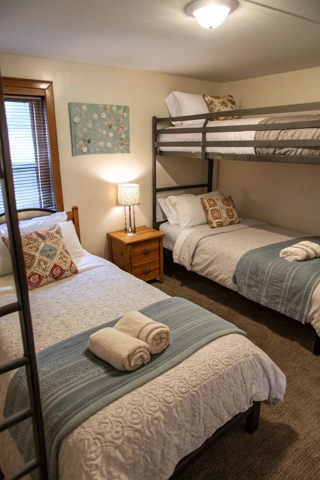 Rear-to-rear beds offer a unique take on shared sleeping arrangements.