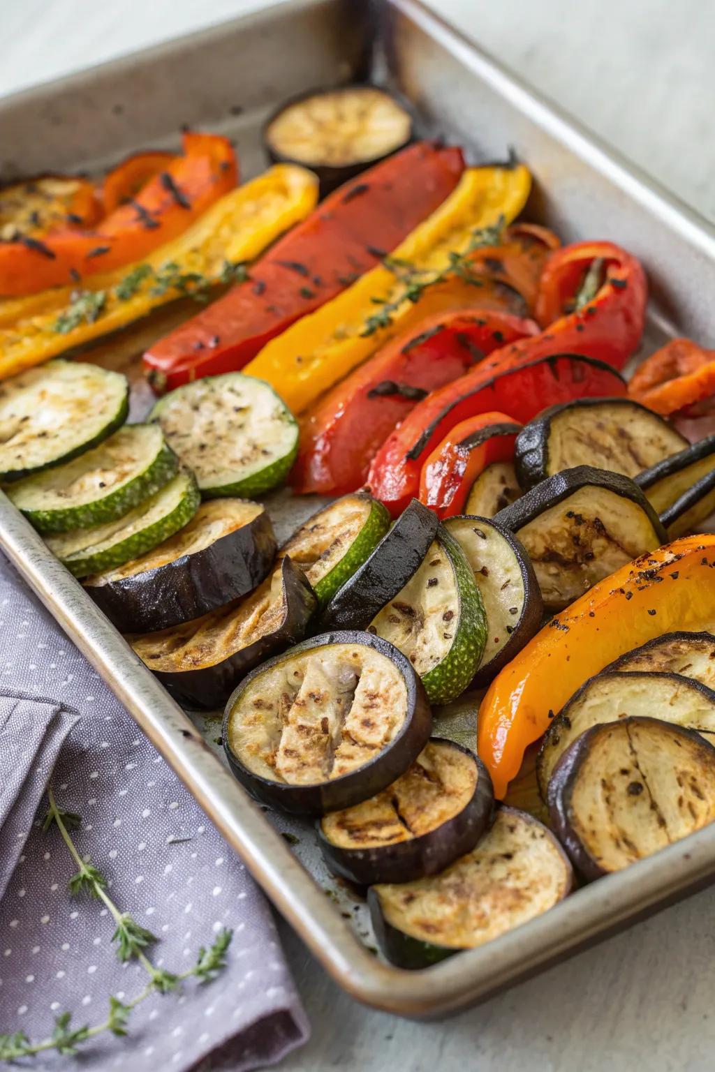 Sheet-pan veggie stew, a vibrant and tasty culinary classic.