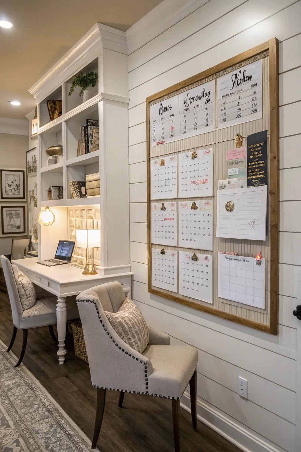 Develop a stylish and efficient workspace with this paneled pinboard concept.