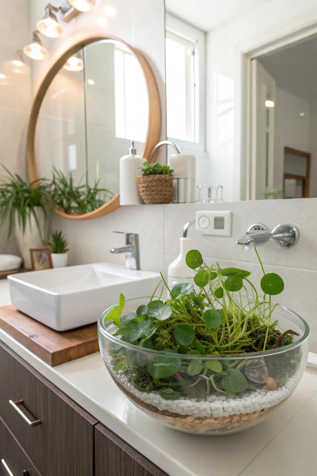 Floating water plants yield a peaceful and exceptional touch.