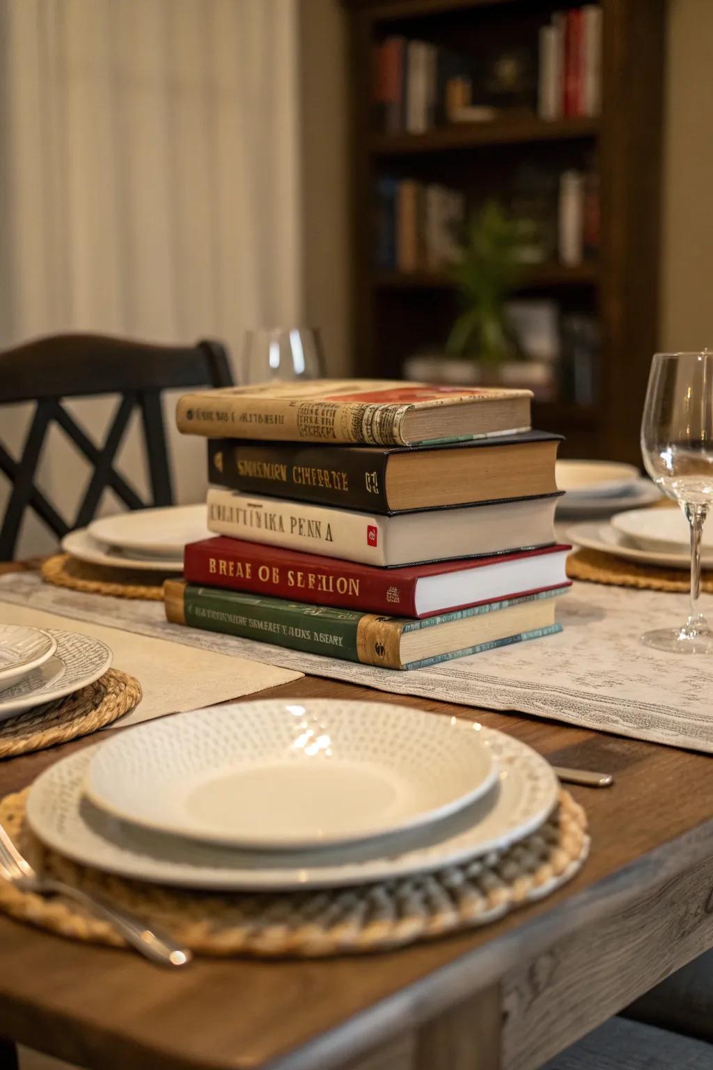 Books as the centerpiece represent personal flair.