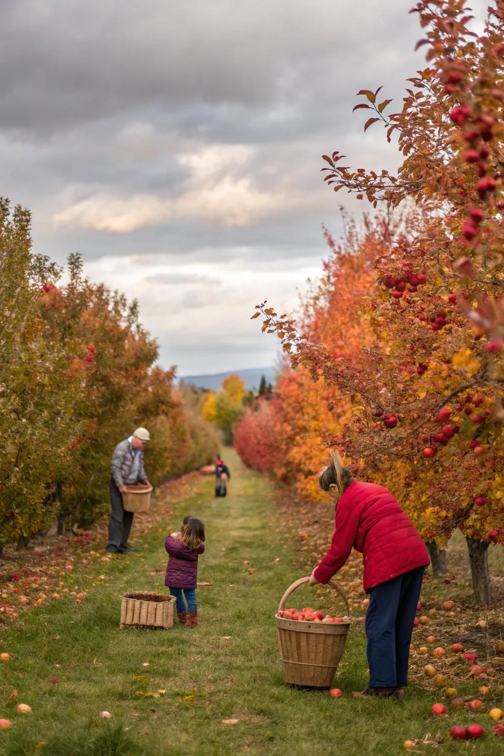 Pome fruit groves present a picturesque and interactive staging.